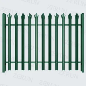 Seconde main européenne de l'aluminium 2.4m acier galvanisé d la clôture de sécurité de palissade avec IPE postes conceptions prix en plein air à vendre