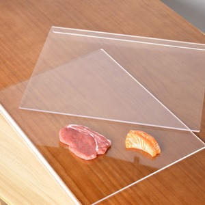 Tabla de cortar de acrílico rectangular transparente antideslizante para encimera de cocina, para cortar verduras y carne - Product Image 2