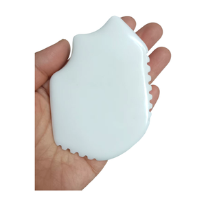 Grattoir facial Gua Sha en jade blanc naturel avec logo personnalisé, outil de massage <span class=keywords><strong>anti</strong></span>-âge pour les soins de la peau, <span class=keywords><strong>yoga</strong></span> - Product Image 5