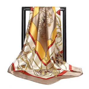 Pañuelo de Cabeza de Verano de 90 cm <span class=keywords><strong>x</strong></span> 90 cm para <span class=keywords><strong>Mujer</strong></span>, Pañuelo Cuadrado Brillante Sólido Personalizado con Acabado de Satén de Seda para <span class=keywords><strong>Mujer</strong></span> - Product Image 2