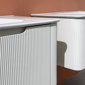 Meubles de salle de bain suspendus au mur de style villa moderne, <span class=keywords><strong>lavabo</strong></span> en céramique simple, <span class=keywords><strong>meuble</strong></span>-<span class=keywords><strong>lavabo</strong></span> en PVC de 18 mm avec miroir à LED - Product Image 6