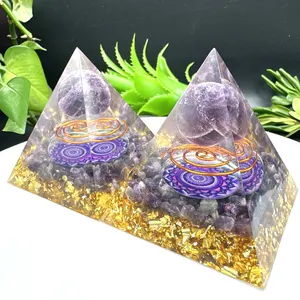 5cm 6cm cristalli curativi all'ingrosso resina energia orgone organza piramide cristallo per spirituale