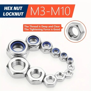 Kit de fixation en acier inoxydable Sanya Hex Nut Locknut M3-M10 pour l'industrie mécanique - Product Image 1
