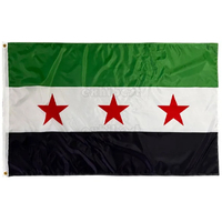 Polyester personnalisé d'impression numérique rectangulaire bon marché en gros 3*5 pieds histoire drapeau de pays de la Syrie
