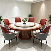 Tables à manger rondes en bois de luxe de style antique royal, meubles de salle à manger, ensemble de table ronde sculptée de style antique américain pour 6 à 8 chaises