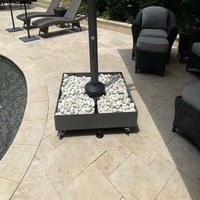 JH-Mech 1100 Lbs Base de parapluie décalée en porte-à-faux pour patio à usage intensif Support de parapluie pour patio avec 4 roues verrouillables