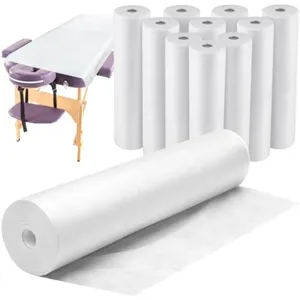 Vente en gros de rouleaux de papier de table d'examen en crêpe lisse jetables rouleau de papier médical pour clinique hospitalière