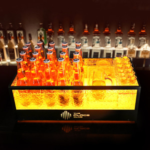 Led Illuminated Ice Bucket Rectangle Plastic Party Beer <b>Rack</b> KTV <b>Bar</b> Beverage Tub - Product Image 4