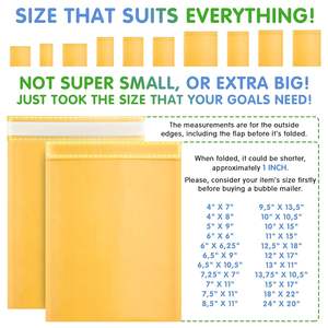 GDCX Enveloppe d'expédition Sac d'<span class=keywords><strong>envoi</strong></span> Poly Paper Padded Mailing Postal Package Packaging Mail Express Kraft Bubble Mailer - Product Image 5