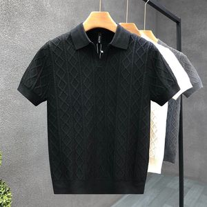 Nuova Collezione Estiva: Maglietta a Maniche Corte in Maglia per Uomo - <span class=keywords><strong>Polo</strong></span> Texturizzata con Colletto e Scollo a V, T-Shirt Business all'Ingrosso - Product Image 2