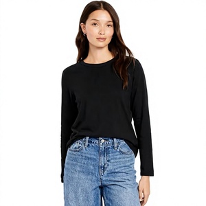 Hot Trend Women's Long Sleeve T Shirt Custom Printed Crew Neck Basic Top OEM ODM Factory Wholesale Apparel Supplier - Product Image 2