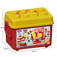Lot de 220 gros blocs de construction en gros, ensemble de sauvetage incendie dans une boîte de rangement, jouet éducatif de construction, approvisionnement en gros pour usine, pour enfants