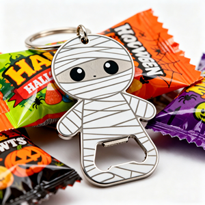 Llavero Abridor de Botellas de Acero Inoxidable con Diseño de Momia y Estampado UV, Personalizable al por Mayor, Impermeable, para Regalo o Souvenir de Halloween - Product Image 3