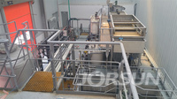 Séparation solide-liquide SDAF (Flotation par air dissous) avec une capacité de 20 m3/h, réservoir de coagulant et de floculant