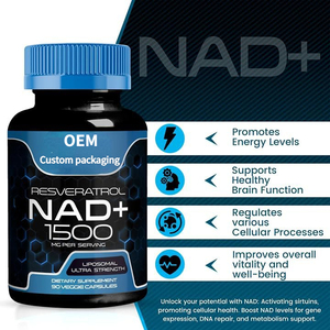 Suplemento NAD de Marca Privada OEM 1500mg Suplemento Lipossomal NAD+ com Resveratrol Cápsulas NAD Plus Suplemento Estimulante - Product Image 3