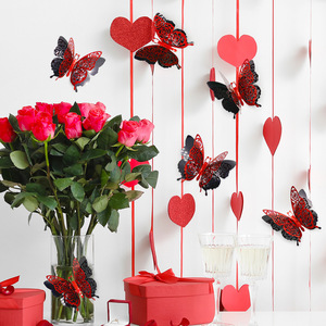 Stiker Dekoratif Kupu-kupu Emas Seri Hari Valentine, Stiker Dinding Kupu-kupu Tiga Dimensi, Set isi 6 - Product Image 5