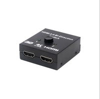 Divisor/Conmutador Bidireccional 2x1/1x2 de Aluminio 2.0 con Conectores Chapados en Oro para Reproductor de DVD de Computadora - Logotipo Personalizado