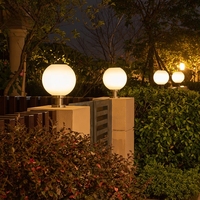 350MM rond en plastique solaire clôture poteau lumières porte principale pilier lumière Villa jardin parc borne haut boule lampe éclairage paysage