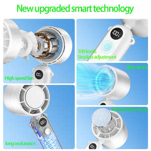 Ventiladores recargables de 2000mAh y ventilador de mano de refrigeración, ventilador <span class=keywords><strong>Turbo</strong></span> de refrigeración de aire portátil eléctrico de alta velocidad para exteriores - Product Image 5