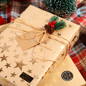 Wholesale 80g <b>Christmas</b> Kraft <b>Paper</b> Tissue 43*300cm Gift <b>Luxury</b> Custom Packaging <b>Wrapping</b> <b>Paper</b> Roll - Product Image 1