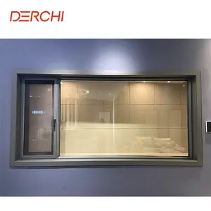 Ventana abatible de vidrio para casa francesa, vidrio templado grande y personalizado, de aluminio