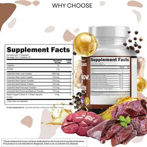 LUVVITA グラスフェッド牛肝カプセル（乾燥牛心臓、脾臓、膵臓、骨髄配合）健康ケア - Product Image 3