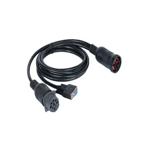 Deutsch 9pin J1939 lecteur OBD câbles J1939S à J1939P DB9 femelle OBDII OBD2 séparateur Y câble pour camion outil de Diagnostic automatique