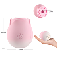 Rosenförmiger Saugvibrator Farbverlauf Klitoris-Stimulator Weiches Silikon Wiederaufladbar Leise Erwachsenen-Sexspielzeuge für Frauen Paare