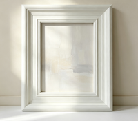 Bingkai Foto Kayu Pinus Solid 75x43mm Putih Matte Profil Ornamen Bingkai Kayu untuk Lukisan Cermin Dekorasi