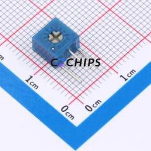 Résistance/potentiomètre réglable 3362X-204-3H, composant traversant (THT)-3P, 7x6,8 mm, résistance 200 kOhm, 10 %, 500 mW, 250 ppm/ ℃ - Product Image 1