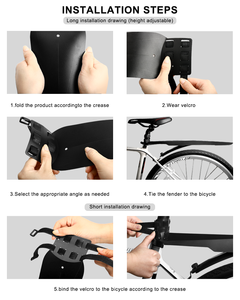 RIDERACE guardabarros de bicicleta alas rueda trasera de plástico para montar barro salpicaduras soporte de prevención guardabarros de bicicleta accesorios de ciclismo - Product Image 5