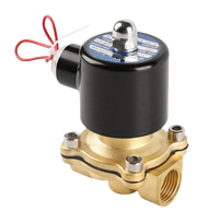 Vanne solénoïde en laiton 2W160-15 NC NO 12V 24V 220V 2 voies 1/2 pouce à action directe pour eau, gaz, air, huile