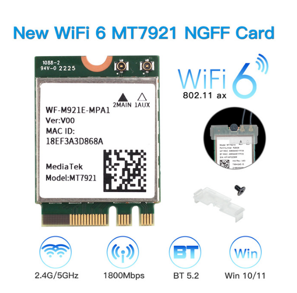 Dual Band Intel AX210 Wireless Card - 2.4gbps Wi-Fi 6