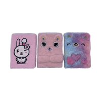 Vente en gros de cahiers brodés en peluche de haute qualité personnalisés pour étudiants Collection de cahiers à motifs mignons