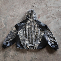 Veste coupe-vent camouflage graphique brodée avec fermeture éclair et patchwork en nylon personnalisé YSJY pour hommes