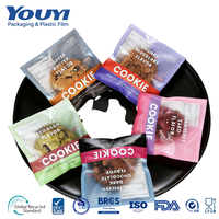 Sacs d'emballage personnalisés en plastique transparent givré thermoscellables pour aliments, bonbons, biscuits, emballages individuels de biscuits avec design