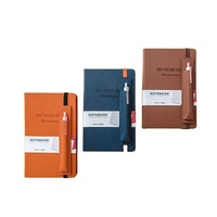 Cuaderno de Tapa Dura Cosido con Hilo de Cuero PU, con Banda Elástica y Bolsillo para Bolígrafo, Agenda Personalizada A5 con Logotipo, Hecho a Mano