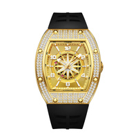 Reloj Mecánico Premium para Hombre de 42 mm, OEM ODM, Caja de Acero Inoxidable con Diamantes, Correa de Silicona, Movimiento Automático Japonés Miyota 82S0