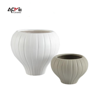 Pot bunga Matte keramik dalam ruangan Modern tahan lama, Pot Bonsai putih kerajinan silinder Pot tanaman mode kontemporer