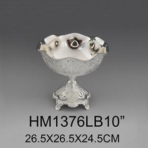 สังกะสีอัลลอยRetroตกแต่งอินเดียเงินชามผลไม้ภาษาสวีดิชคำชาม - Product Image 5