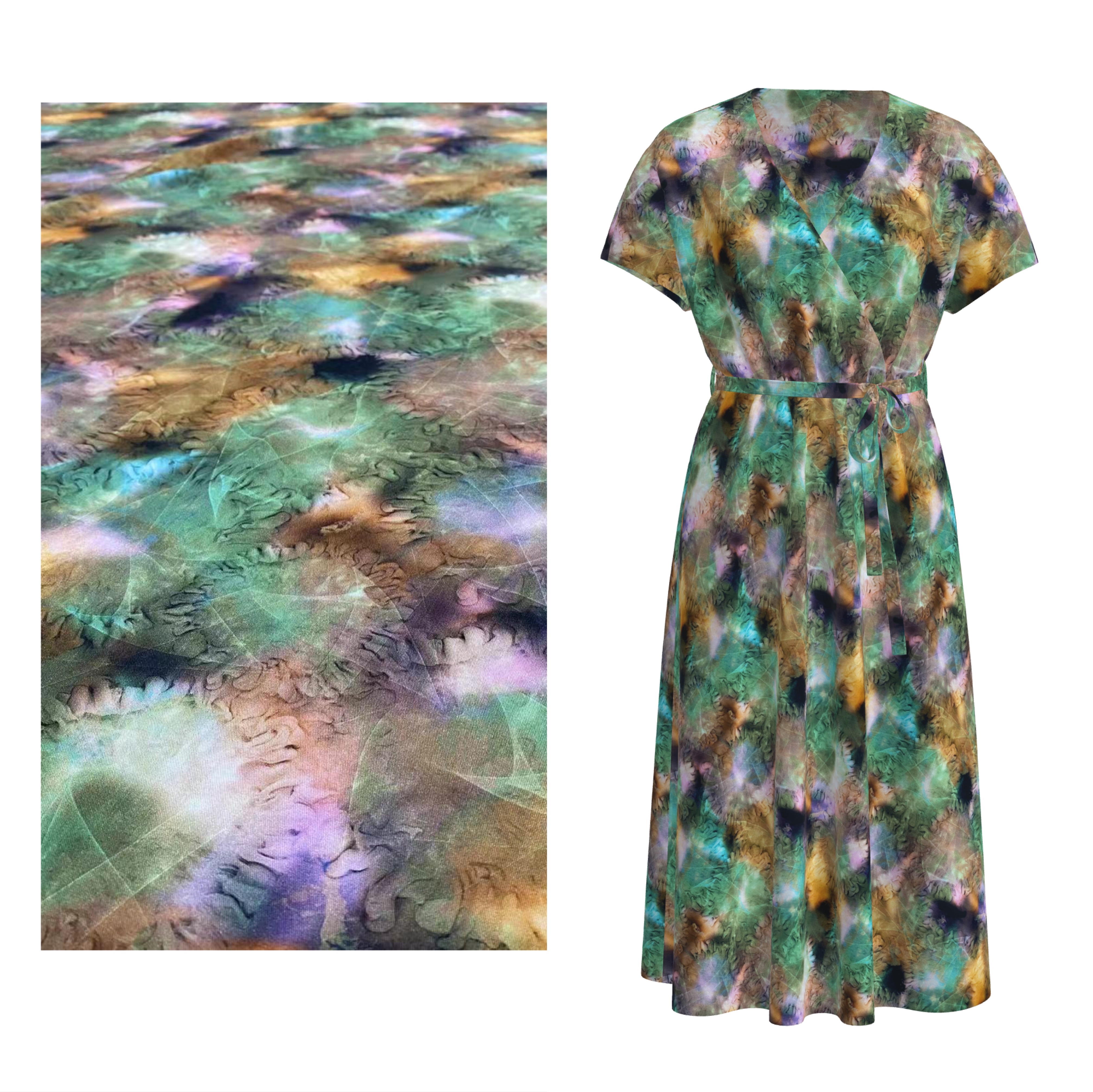 Оптовая продажа, большое количество вискозных тканей с цифровым принтом для женской одежды