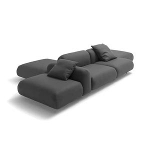 Sofá de lujo de gama alta para sala de estar, sofá de acero inoxidable dorado, tapizado de terciopelo, sofá mínimo, precio al por mayor, sofá de terciopelo para Hotel y hogar - Product Image 2