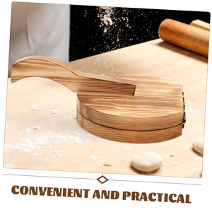 Outil de pâtisserie pour la cuisine, presse à pâtisserie ronde en bois pour faire des tortillas, des pizzas maison, des raviolis, des pâtes - Product Image 3