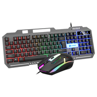 Combo de Teclado y Ratón para Juegos con Cable LIMEIDE T25, Panel Metálico, Sensación Mecánica, Retroiluminación de Arcoíris, 104 Teclas para PC y Laptop