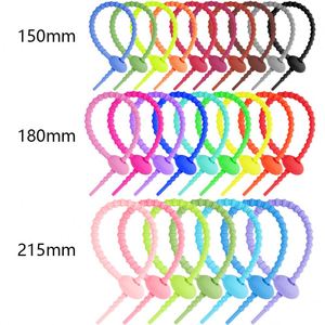 Colorful Silicone Twist Ties <b>Cable</b> Cord Wraps Management Organizer <b>Bag</b> Sealing Clips Reusable Bread Tie Food Saver Household Sna - Product Image 2
