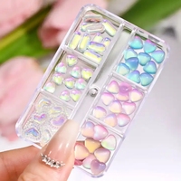 6 Grilles Boîte De Rangement Des Ongles Vide Acrylique Cas Manucure Poudre Perles Gem Strass Ongles Bijoux Conteneur DIY Ongles Boîte Vide