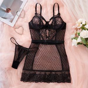 Pijamas Sexys para Mujer, Tendencia 2026, Gran Venta, con <span class=keywords><strong>Tirantes</strong></span>, Vestido de Encaje Transparente - Product Image 5