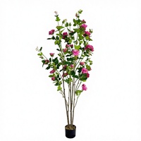 Fabrikverkauf: 180 cm große künstliche chinesische Rose, Kunstblumen, Topfpflanze für Heim- und Gartendekoration