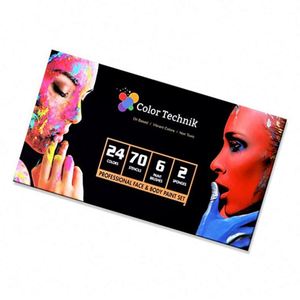 Ready Stock 24 Colors Non-toxic Educational Water Color Art Kit for Tattoo Face Body Set Canvas Brushes <b>Stickers</b> Sponges - Product Image 4
