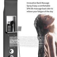 Pommeau de douche à effet pluie pour salle de bains Ensembles de douche en acier inoxydable avec température Ensemble de robinet de douche en laiton antique